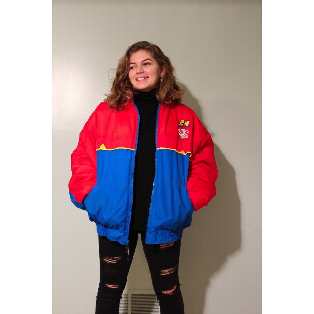 primary colored nascar jacket size xl